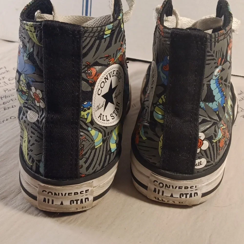 Converse Plants Unisex Kids High Top Lace Up Canvas Sneakers Sz 13